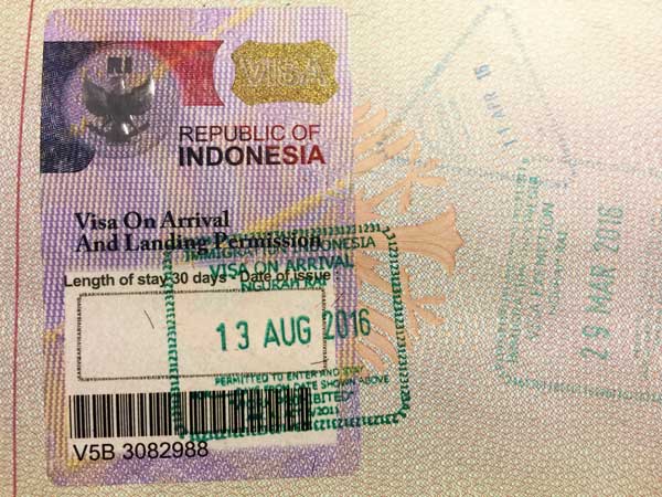 indonesia visit visa fees