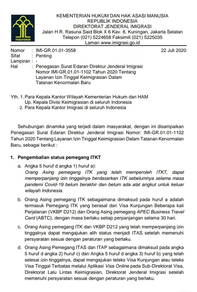 Indonesia Visit Visa & Telex Holder News Update | LetsMoveIndonesia