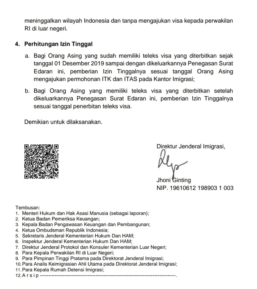 Indonesia Visit Visa & Telex Holder News Update | LetsMoveIndonesia