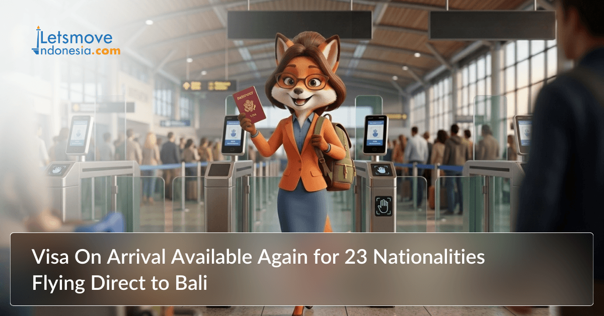 Visa On Arrival Available again for 23 Nationalities flying direct to Bali